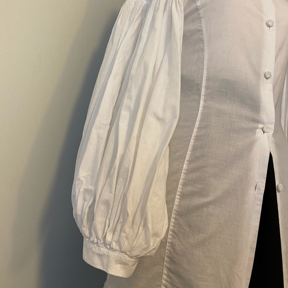Cotton Button Shirt, Mutton Ballon Puff Sleeves - Picture 4 of 11